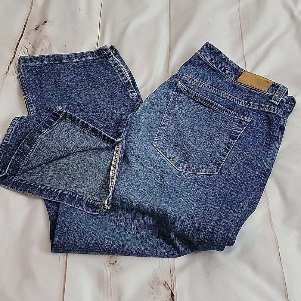 Tommy Hilfiger Split Denim Capris size 10 Relaxed Baggy Vintage Y2K
